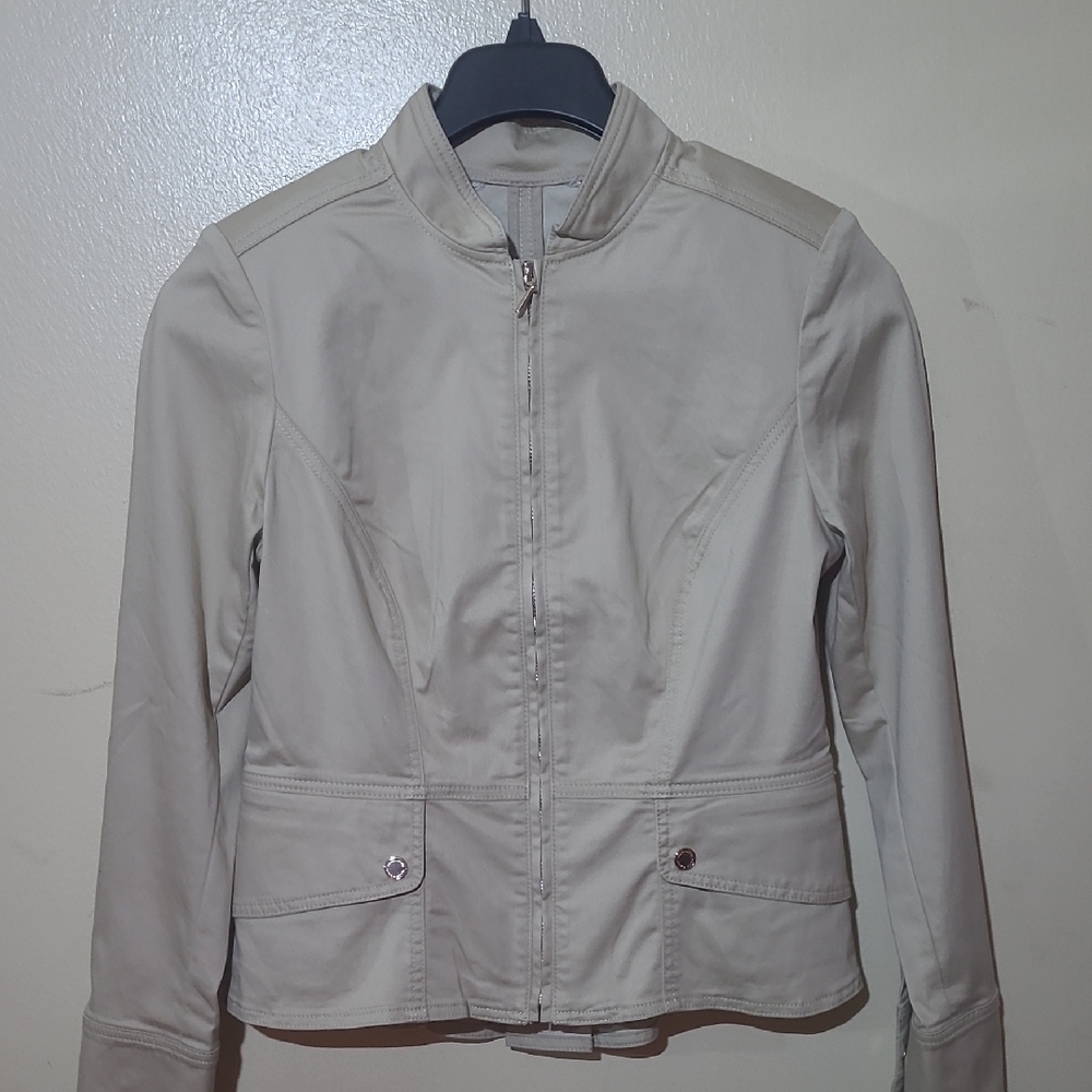 White House Black Market Light Tan Utility Jacket
